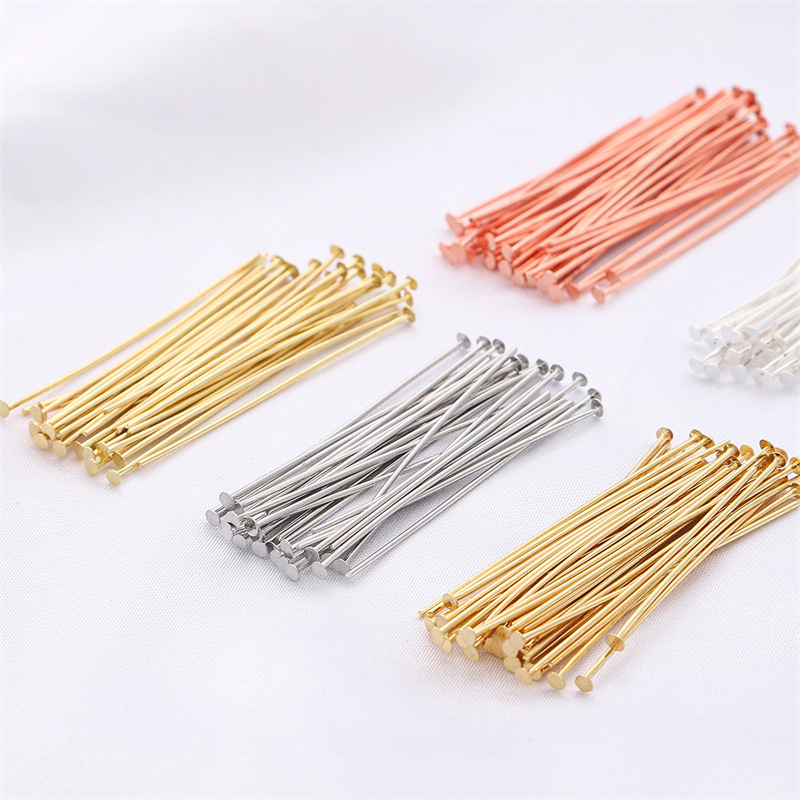 Jewelry Making Jig - เข็มเงินแท้ 925 หัวแบน 50 ชิ้น/แพ็ค สำหรับงานฝีมือ