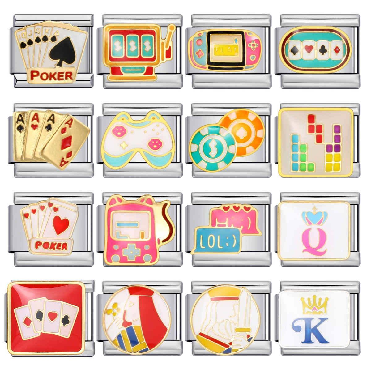 Jewelry Making Game - การออกแบบ Y2K สีสันเกมคอนโซลหมากรุก Charm เครื่องประดับอิตาเลี่ยน Link