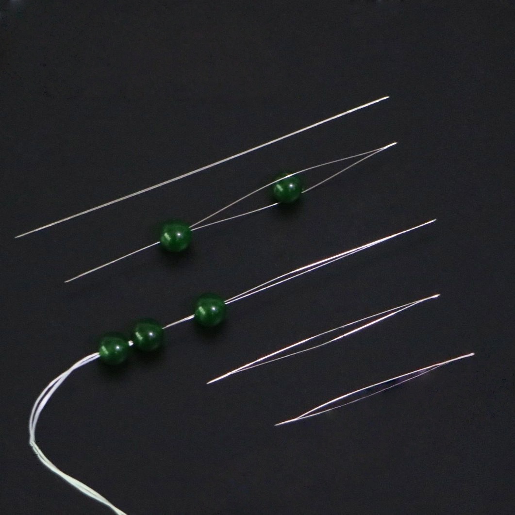 Beading Needle Fine - ชุดเครื่องมือร้อยลูกปัด DIY ใช้งานง่าย ชุดทำสร้อยข้อมือคริสตัล สร้อยคอ เข็มสามทาง