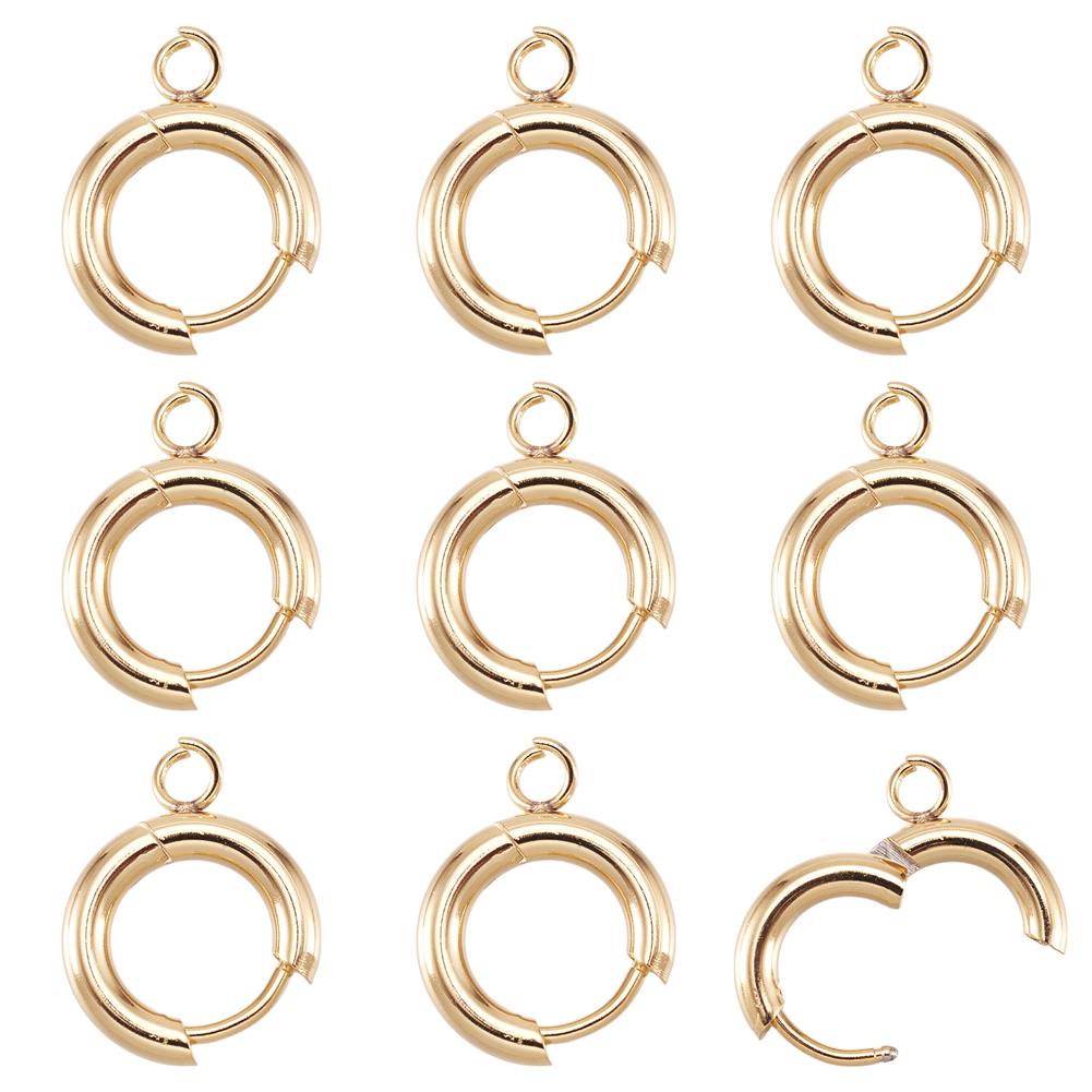 Jewelry Making Hoops - ตะขอเกี่ยวต่างหูสแตนเลส 201 จำนวน 10 ชิ้น แบบวงกลม