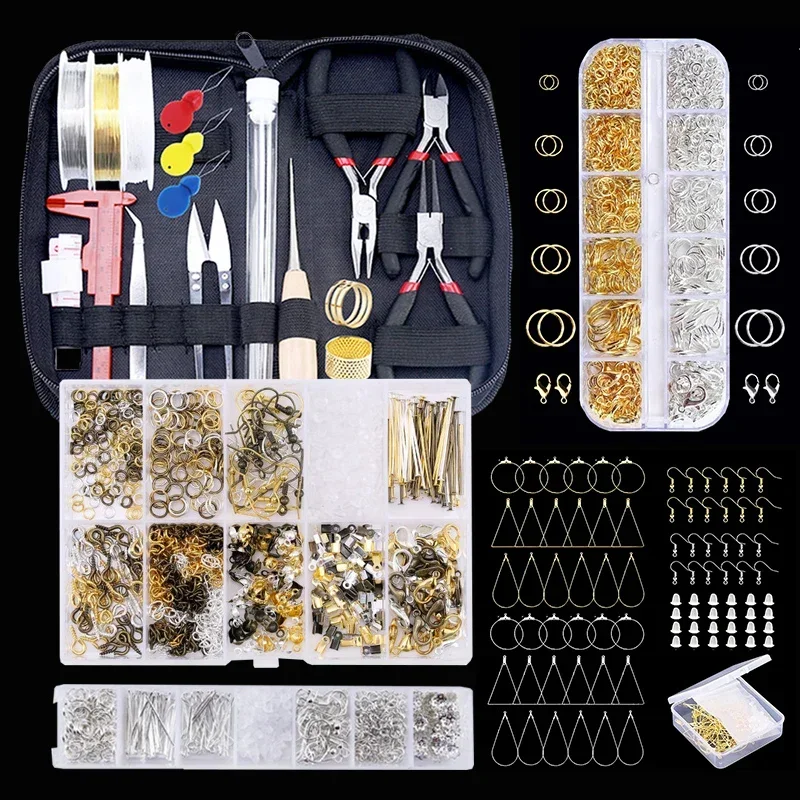 Jewelry Making Thread - ชุดอุปกรณ์ทำเครื่องประดับพร้อมเครื่องมือเครื่องประดับ ด้ายลวดทองแดงเครื่องประดับ และอุปกรณ์ทำเครื่องประดับสำหรับทำเครื่องประดับ