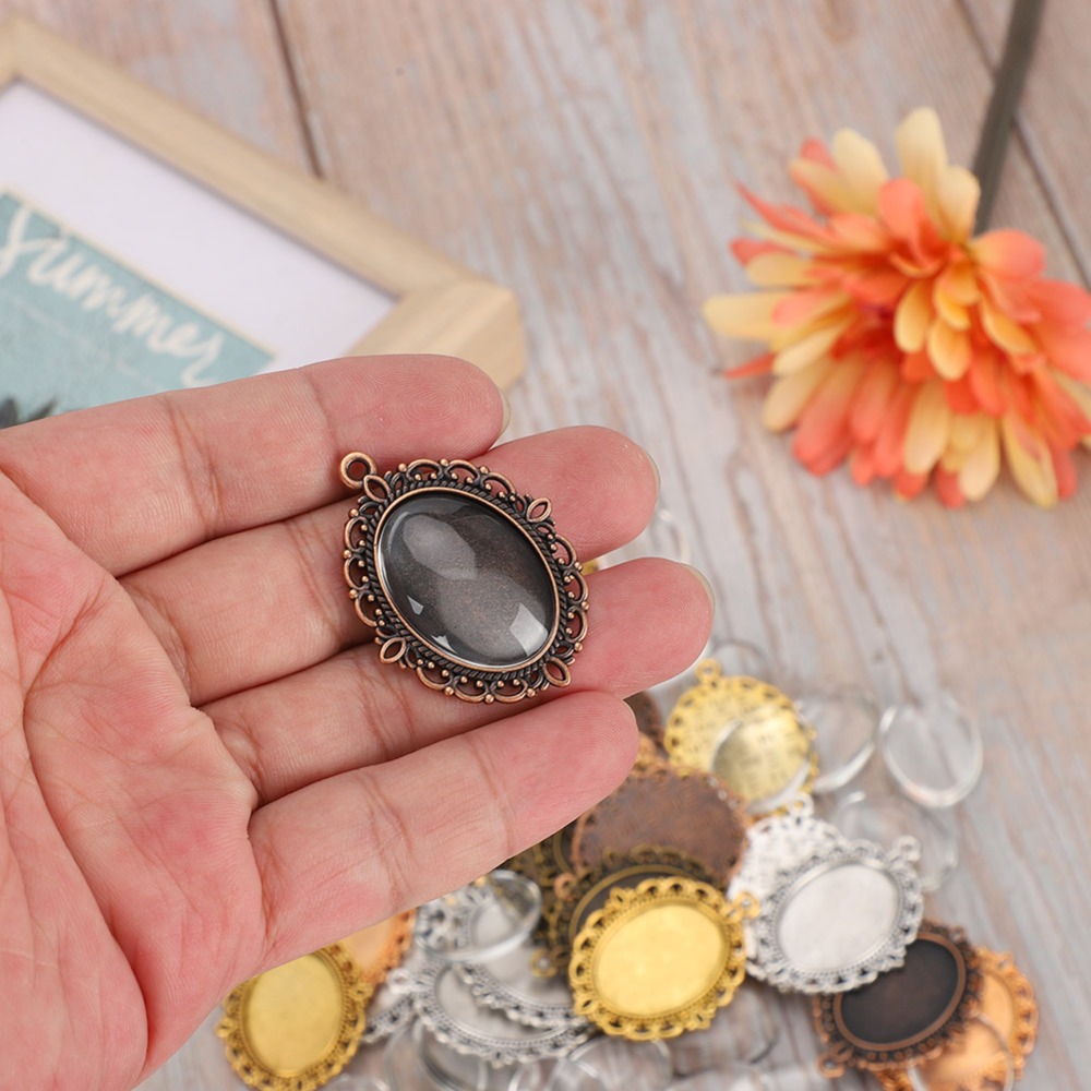 Xtool Jewelry Making - ถาดใส่จี้โลหะ+แก้ว 60 ชิ้น ขนาด 3.5 x
