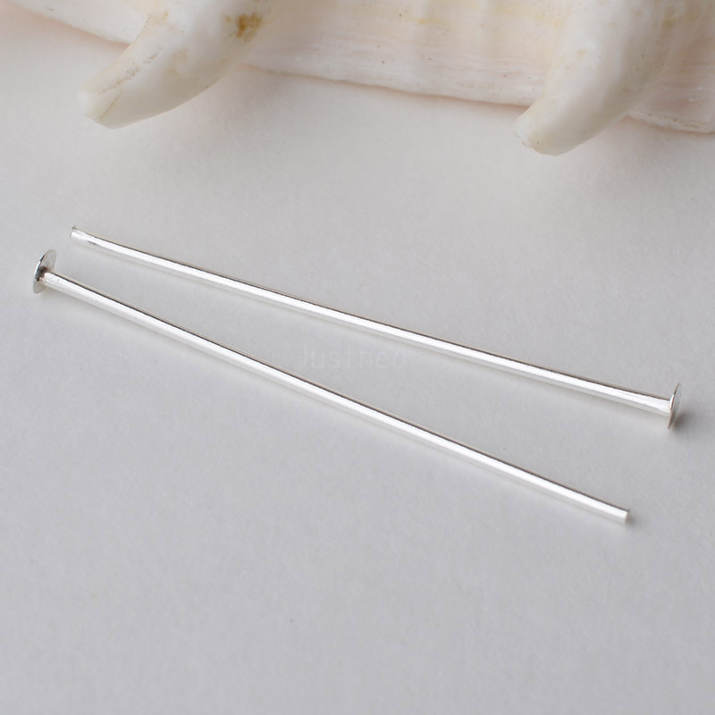 Jewelry Making Jig - เข็มเงินแท้ 925 หัวแบน, เข็มเงินรูปตัว T สำหรับงานทำเครื่องประดับ