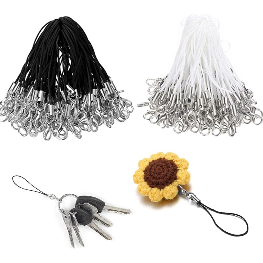 Jewelry Making Hoops - 50/100Pcs สีดําสีขาว Charm สายไฟ Lanyard Lariat