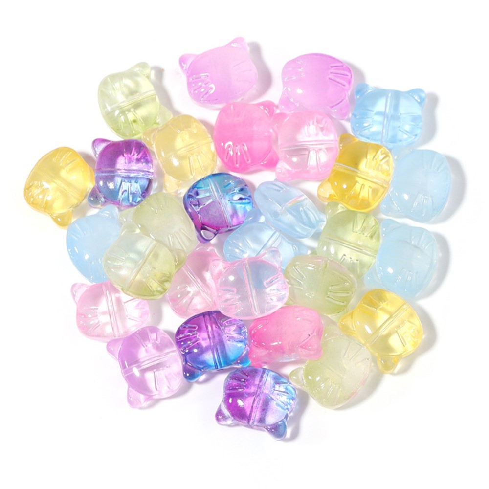 Jewelry Making Jig - 30 ชิ้น/ล็อตน่ารักแก้วหัวแมวลูกปัดสีแลมป์เวิร์คชาร์มลูกปัดสำหรับ DIY สร้อยข้อมือสร้อยคอต่างหูเครื่องประดับทำเครื่องประดับ