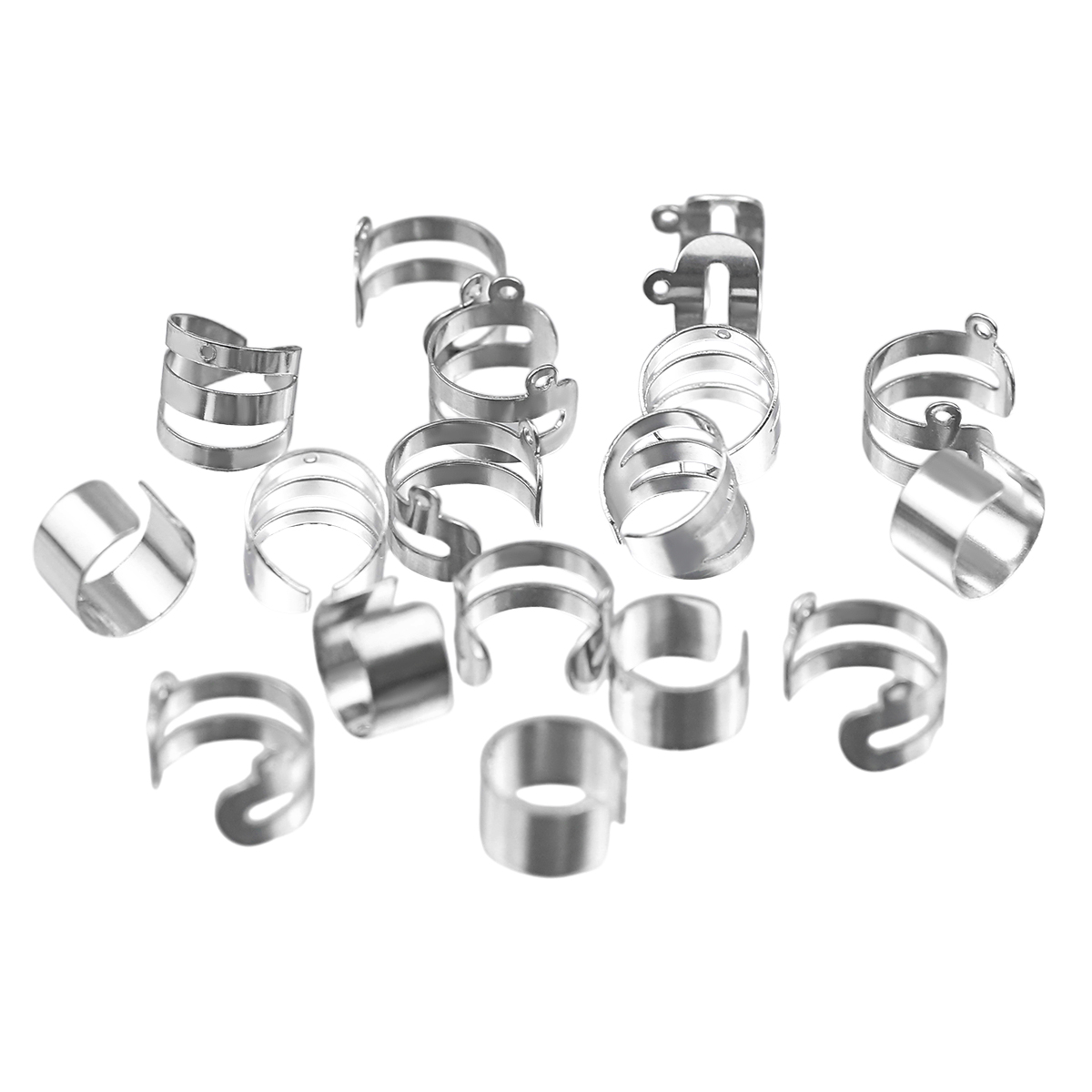 Jewelry Making Thread - คลิปหนีบต่างหูสแตนเลสขนาด 10-11 มม. แบบสอง/สามเส้น สำหรับทำเครื่องประดับ DIY