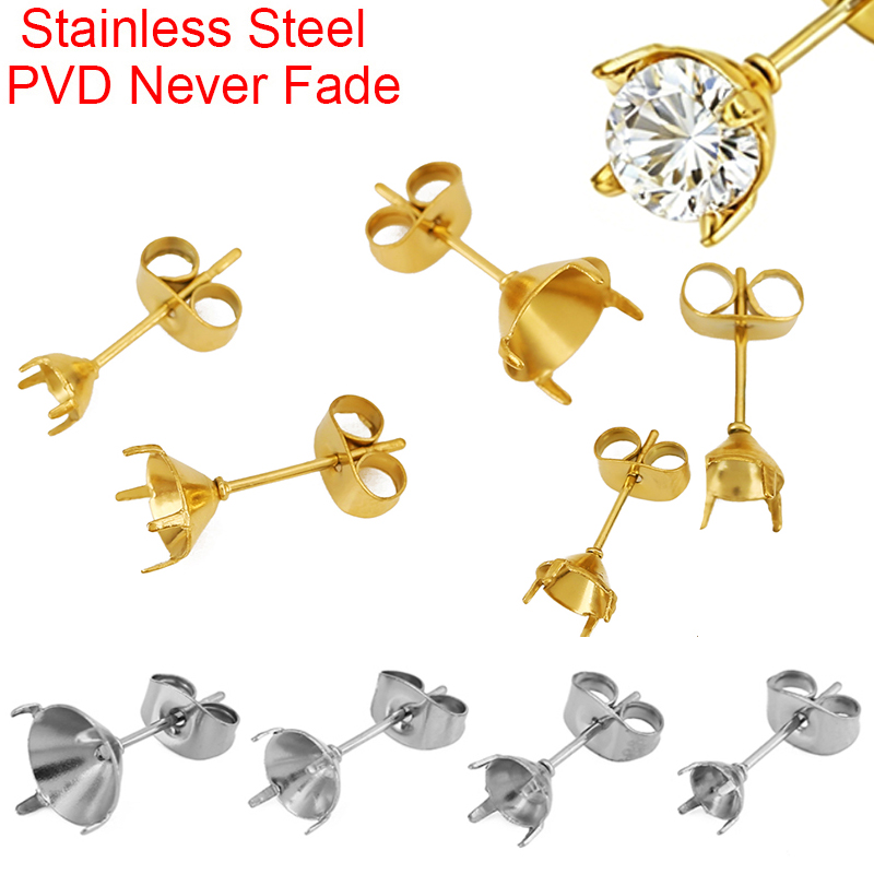Jewelry Making Earrings - ตัวเรือนต่างหูสแตนเลสเคลือบ PVD ไม่ซีดจาง 20 ชิ้น ขนาด