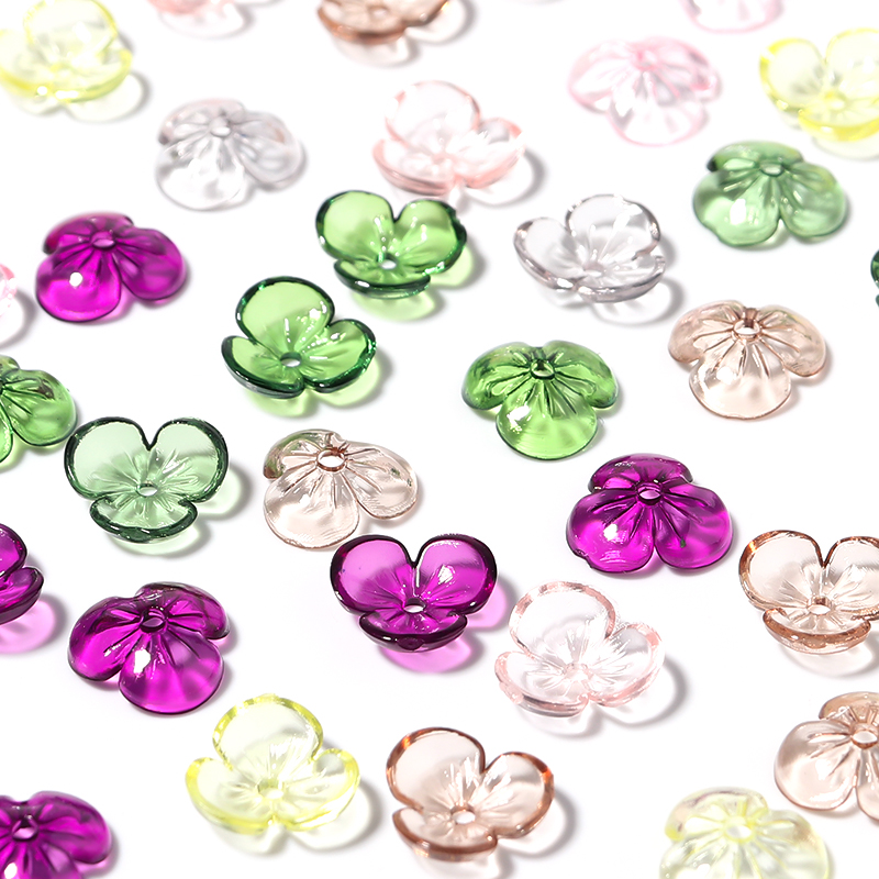 Bead Cap Flower - 20 ชิ้น/ล็อตโปร่งใสเรซิ่นกลีบลูกปัด Blossoms ดอกไม้ Spacer ลูกปัดหมวกลูกปัดแบบหลวมสําหรับเครื่องประดับ