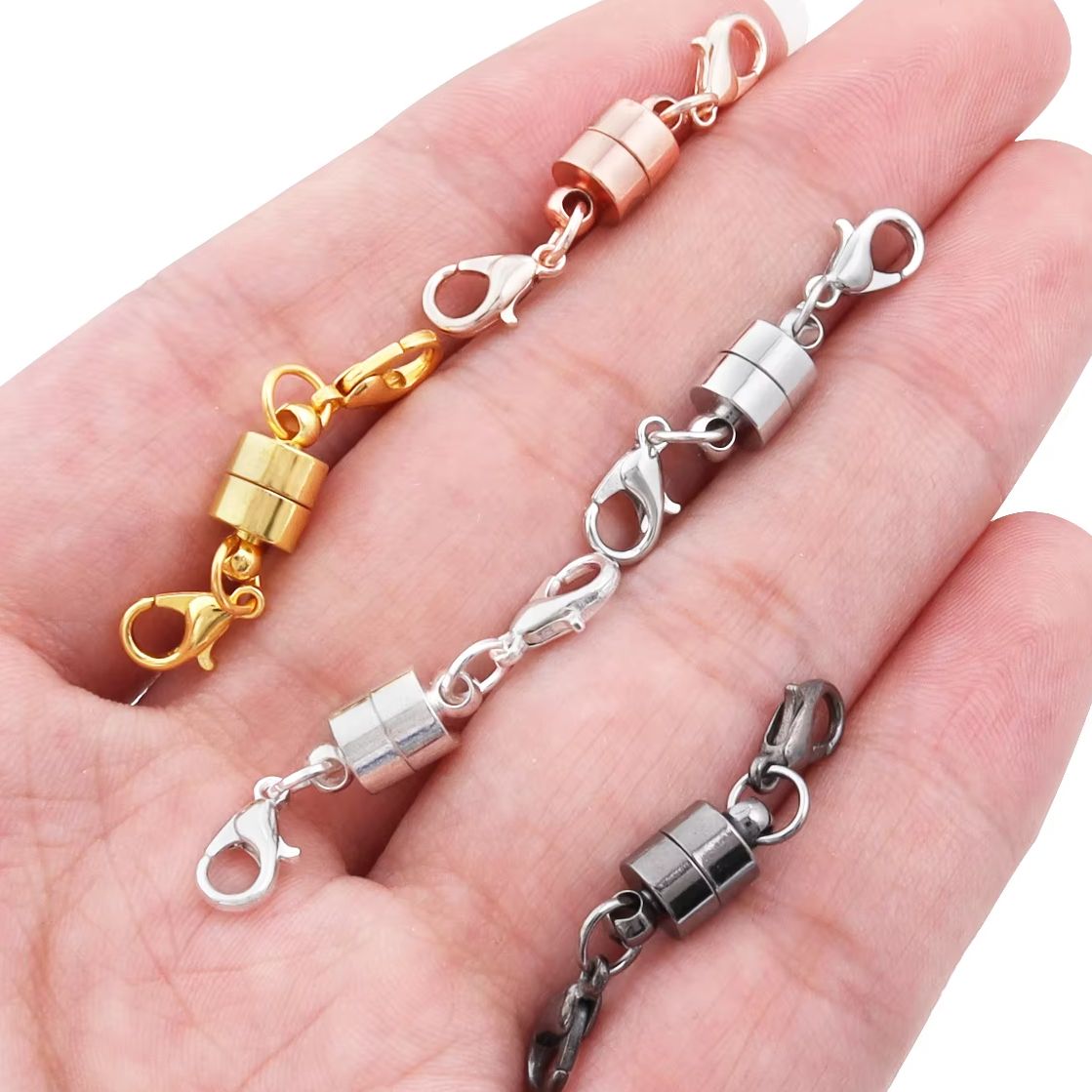 Jewelry Making Necklaces - ตัวล็อคแม่เหล็ก 5 ชุด/ชุด พร้อมตัวล็อคแบบก้ามปู สำหรับทำเครื่องประดับ DIY