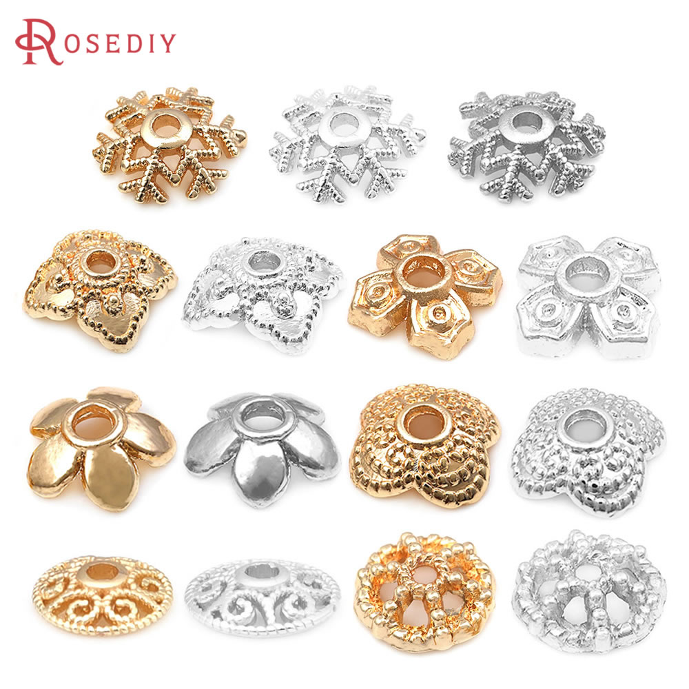 Bead Cap Flower - ลูกปัดทองเหลืองทรงกลมลายดอกไม้ ขนาดเส้นผ่านศูนย์กลาง 6 มม. 8 มม.