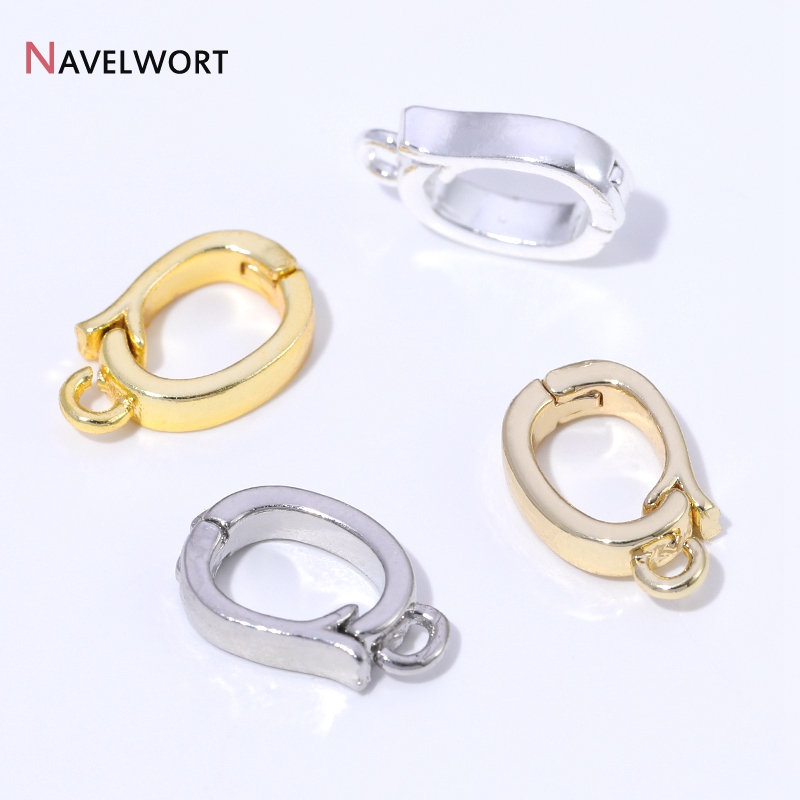 Jewelry Making Necklaces - ตัวล็อกจี้แบบมีบานพับ ทำจากทองเหลืองชุบทอง 14K/18K สำหรับทำสร้อยคอ อุปกรณ์เสริมสำหรับทำจี้ วัสดุทำเครื่องประดับ