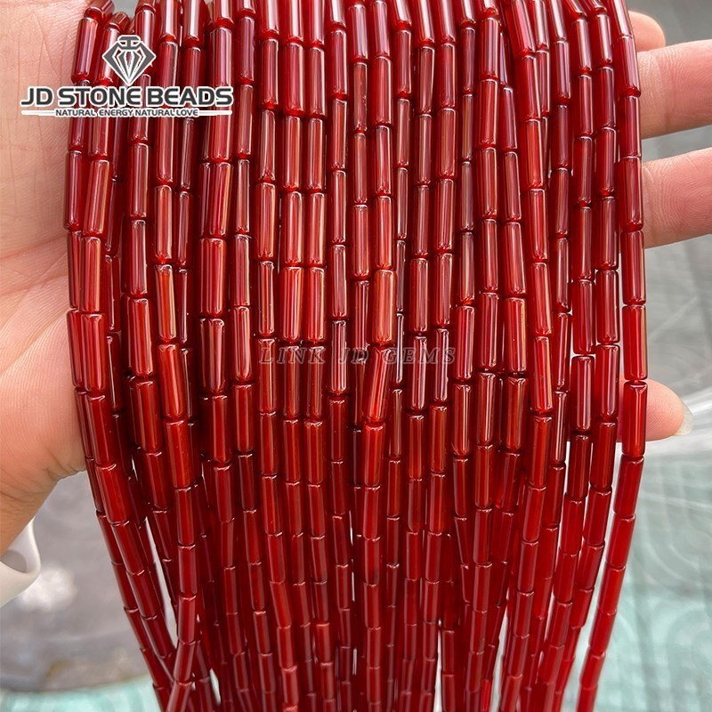 Crimp Bead Tube - 4*13Mm Natural Agate Aventurine หินหลอดคอลัมน์รูปร่างหลวม Spacer