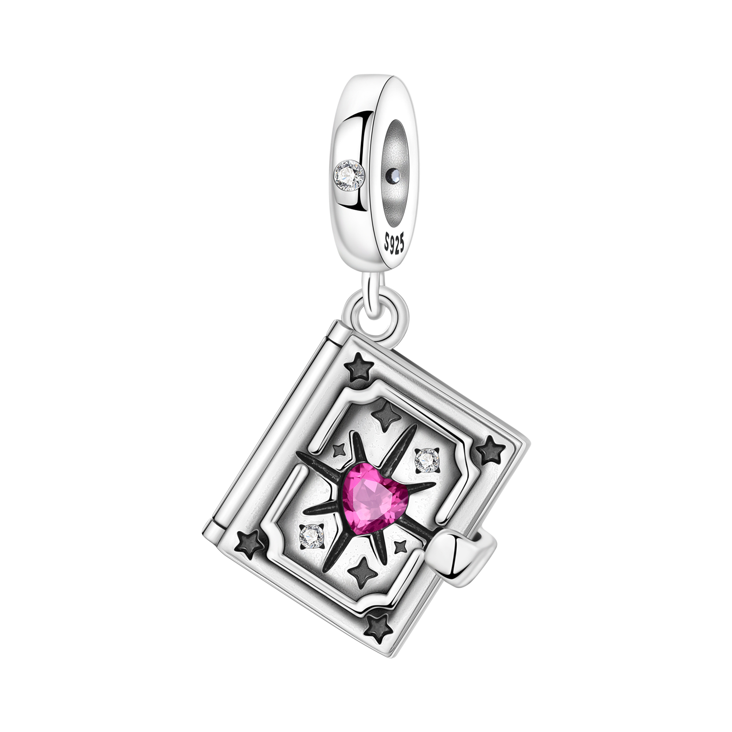 Jewelry Making Journal - จี้รูปหนังสือเงินแท้ 925 แบบเปลี่ยนได้ Orstarry จี้ติดสร้อยข้อมือ จี้ตกแต่งเครื่องประดับสำหรับงานปาร์ตี้