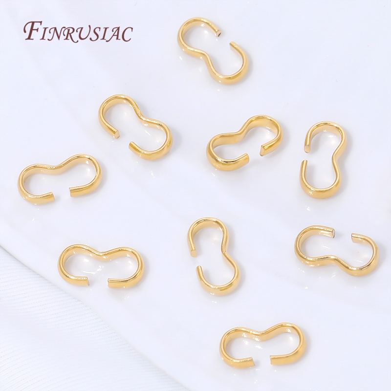 Jewelry Making Rings - ตัวล็อคแบบตะขอรูปตัว S ชุบทอง 18K, ตัวเชื่อมวงแหวนรูปตัว S