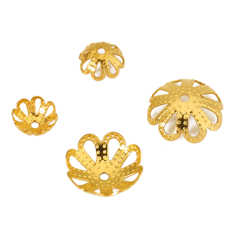 Bead Cap Flower - ลูกปัดปลายสแตนเลสเคลือบ PVD ไม่ซีดจาง 30 ชิ้น ขนาด