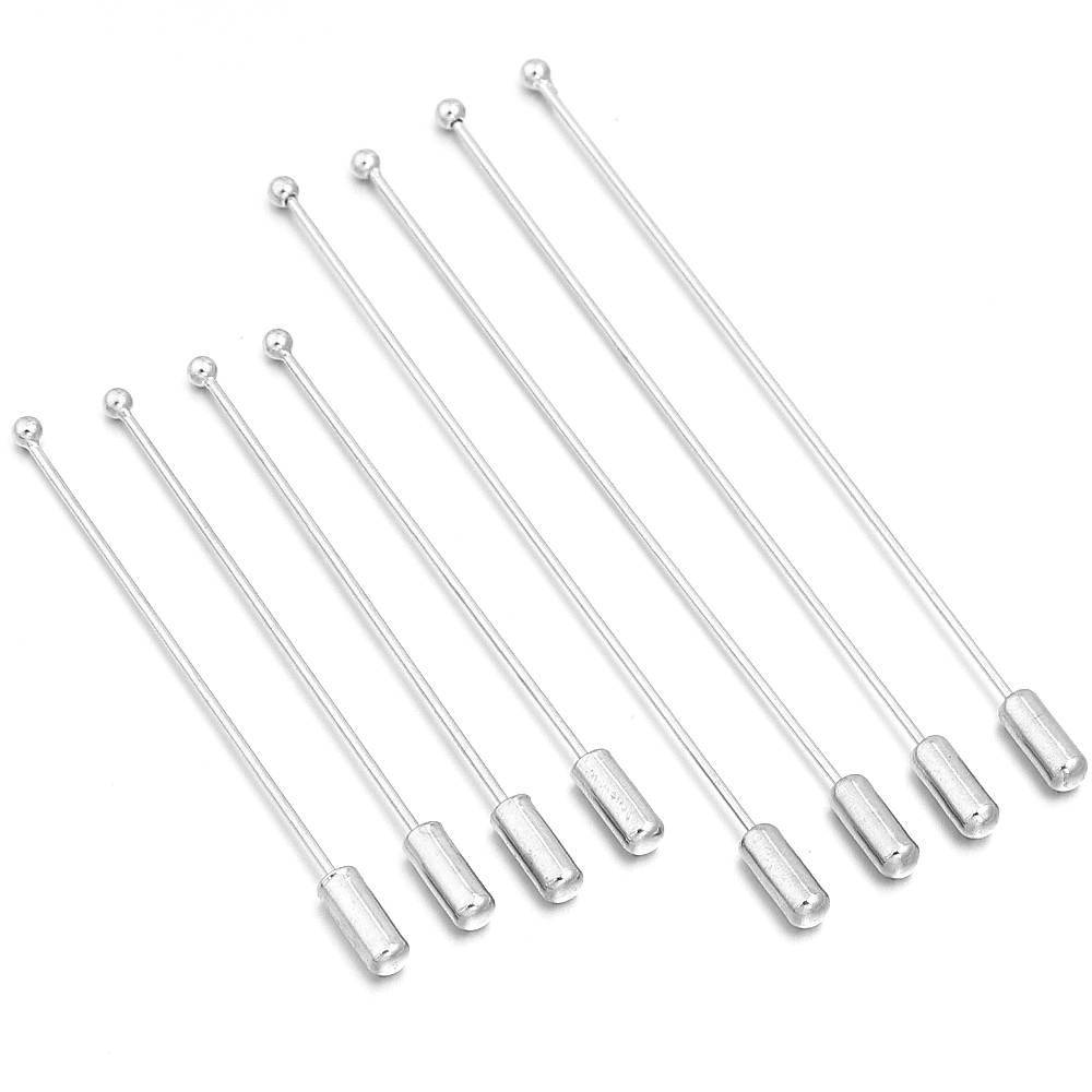 Jewelry Making Jig - เข็มกลัดหัวทองแดงสีโรเดียม ขนาด 60/90 ซม. จำนวน 10