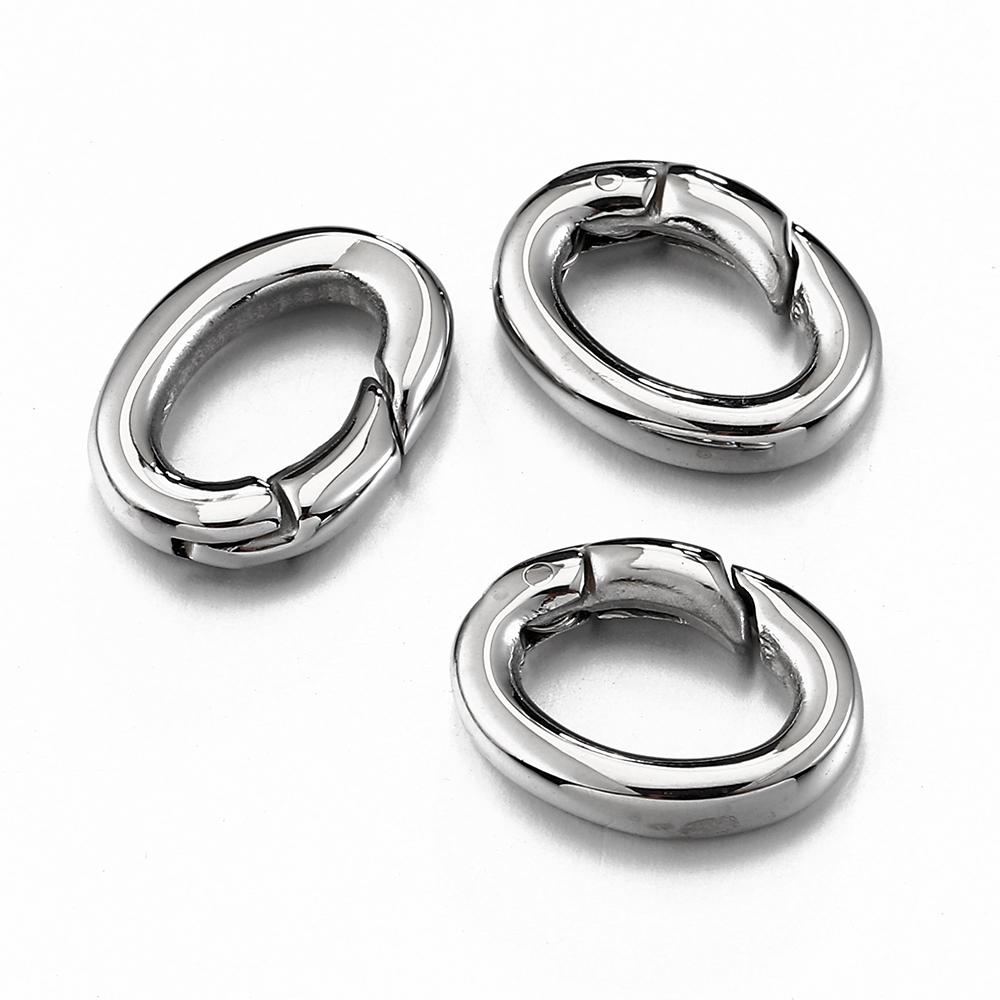 Jewelry Making Rings - 2Pcs/1Pc สแตนเลสฤดูใบไม้ผลิกุ้งก้ามกรามรูปไข่สำหรับพวงกุญแจ Keyring ขัดแหวน Carabiner เครื่องประดับทำ