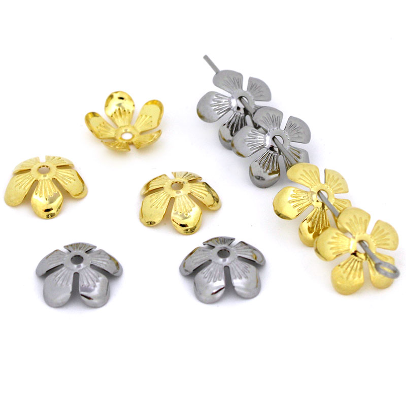 Bead Cap Flower - 50 ชิ้น 11 มิลลิเมตรสแตนเลสดอกไม้ลูกปัดหมวกทองชุบพู่หมวกเครื่องประดับทําอุปกรณ์ Diy ลูกปัดอุปกรณ์เสริม