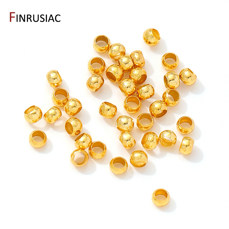 Crimp Bead Tube - ทองเหลืองชุบทอง 18K รอบ/หลอด CRIMP End ลูกปัด,2/2.5