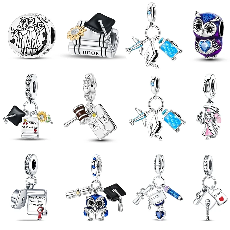 Jewelry Making Journal - จี้ห้อยรูปนกฮูกเงินแท้ 925 สำหรับใส่กับสร้อยข้อมือ กระเป๋า พวงกุญแจ ต่างหู