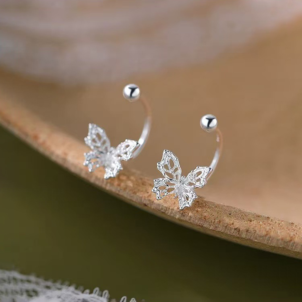 ต่างหูเงินแท้ 925 รูปผีเสื้อแบ - Beading Needle Fine บทวิจารณ์และราคา