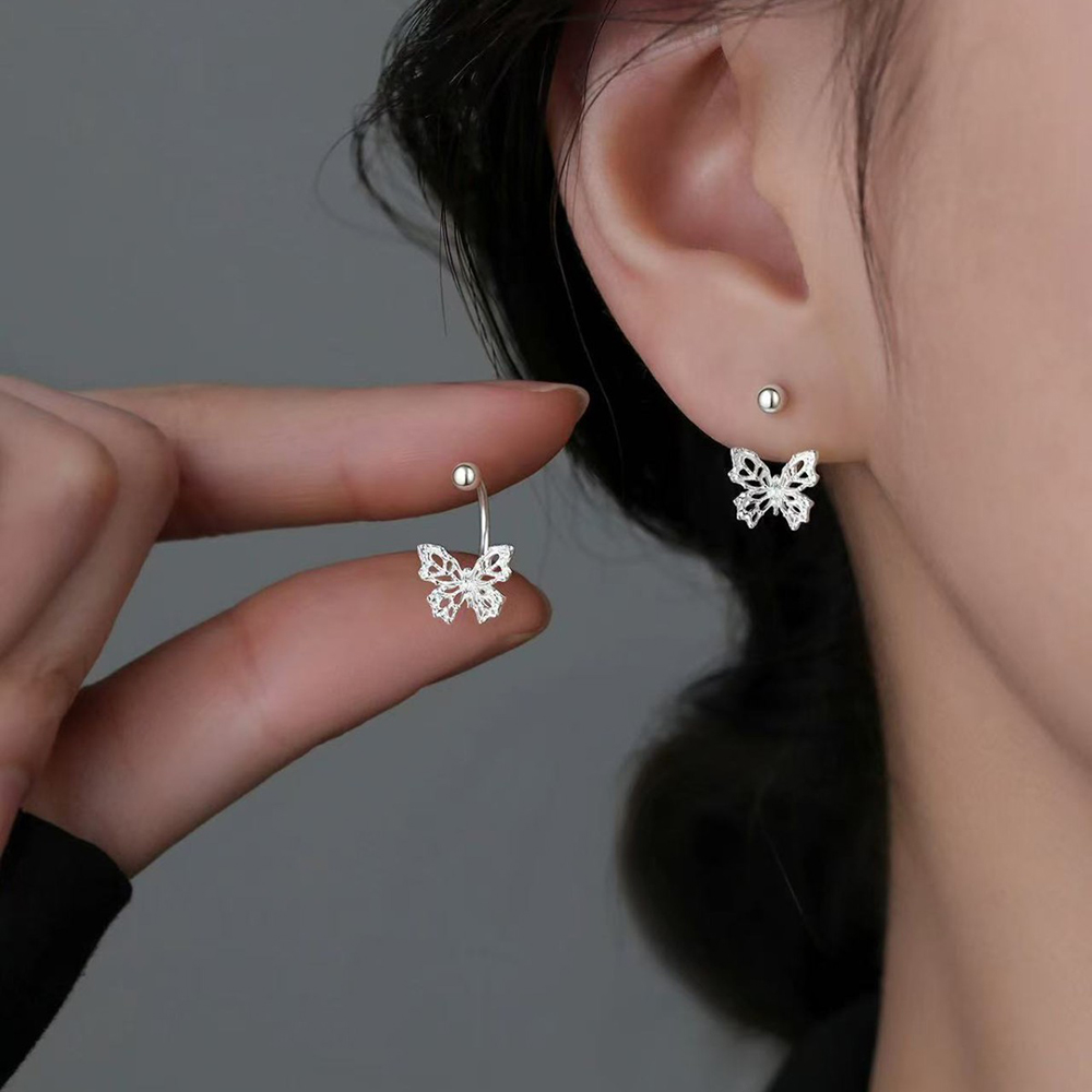 ต่างหูเงินแท้ 925 รูปผีเสื้อแบ - Beading Needle Fine บทวิจารณ์และราคา