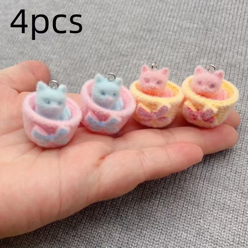 จี้แมวเรซิน 3D แบบนุ่ม 4 ชิ้น  - Jewelry Making Earrings บทวิจารณ์และราคา