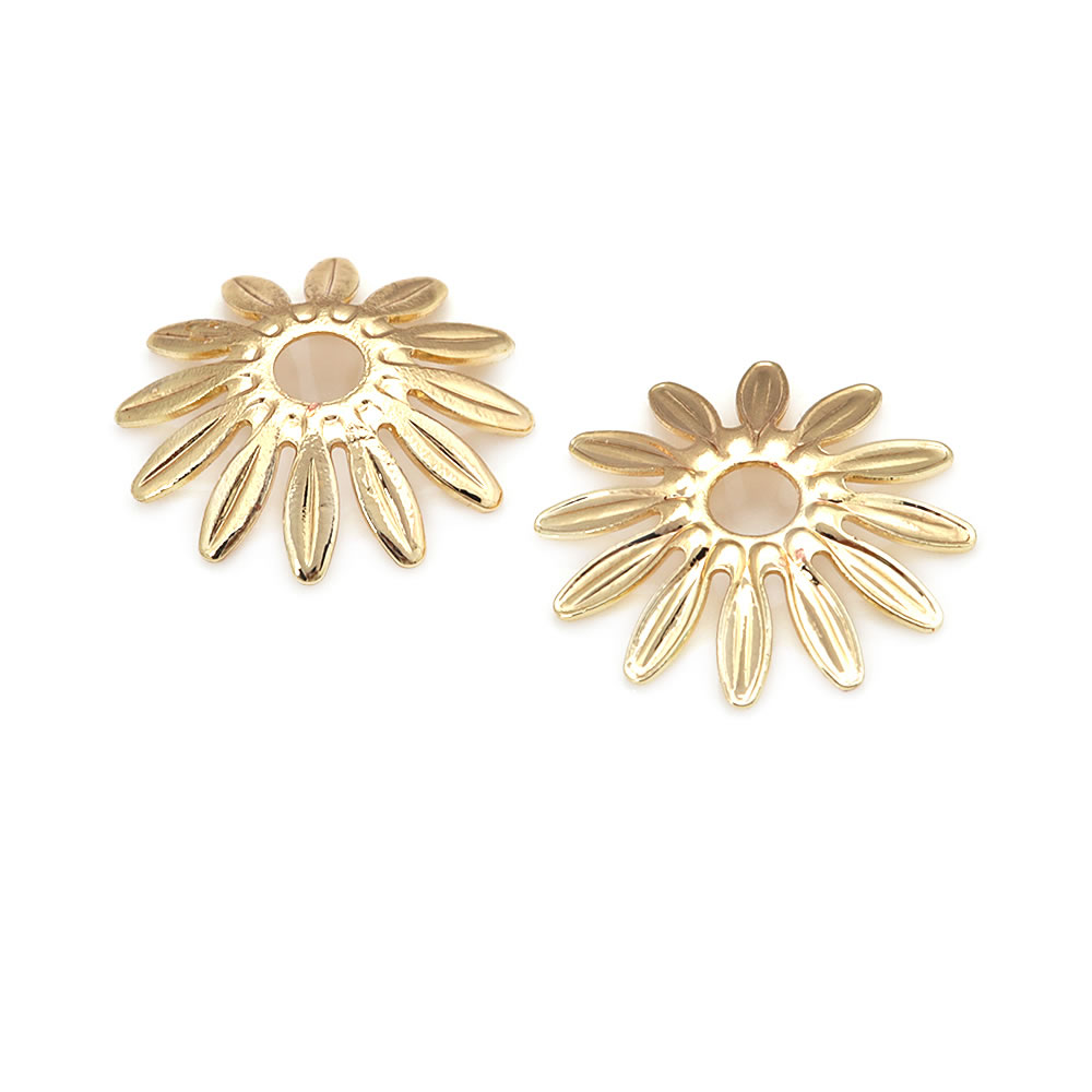 ลูกปัดทองเหลืองสีทอง 18K รูปทร - Bead Cap Flower บทวิจารณ์และราคา