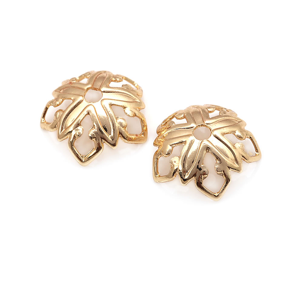 ลูกปัดทองเหลืองสีทอง 18K รูปทร - Bead Cap Flower บทวิจารณ์และราคา