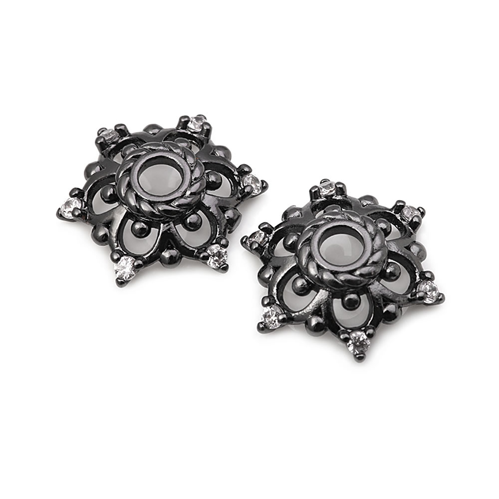 18K Gold สีทองเหลืองและเพทายดอ - Bead Cap Flower บทวิจารณ์และราคา