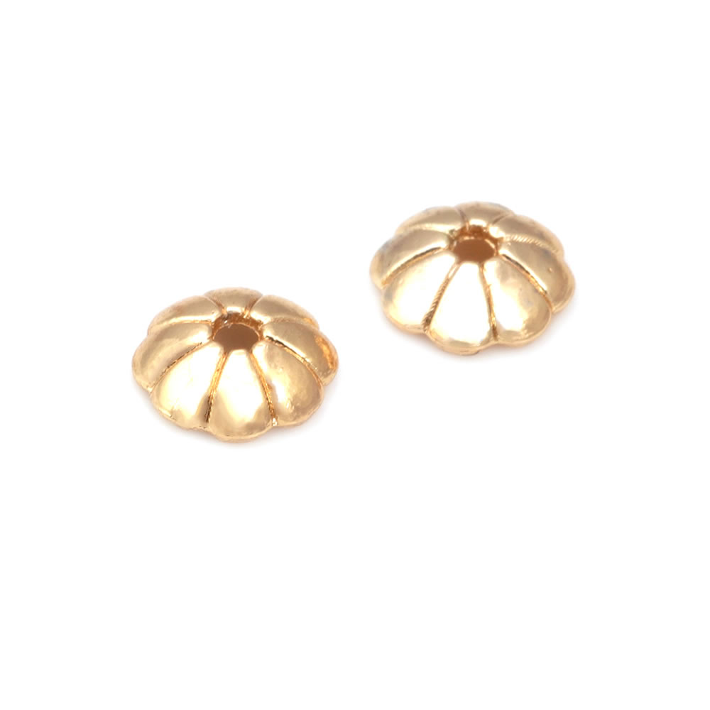 18K Gold สีทองเหลืองดอกไม้ลูกป - Bead Cap Flower บทวิจารณ์และราคา