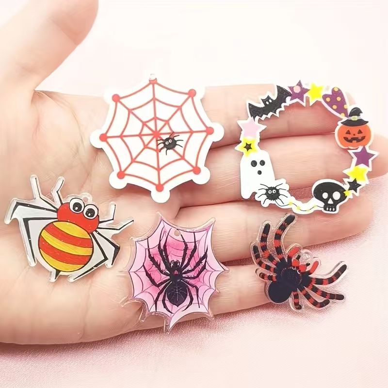จี้แมงมุมอะคริลิกสำหรับฮาโลวีน - Jewelry Making Earrings บทวิจารณ์และราคา