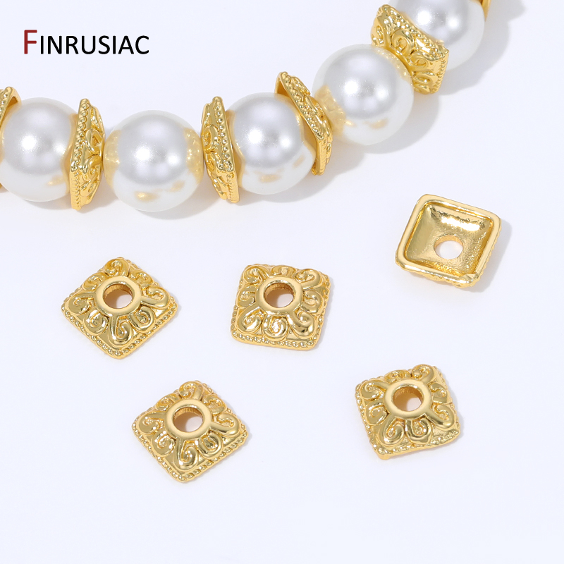ฝาครอบลูกปัดทรงสี่เหลี่ยมชุบทอ - Bead Cap Flower บทวิจารณ์และราคา