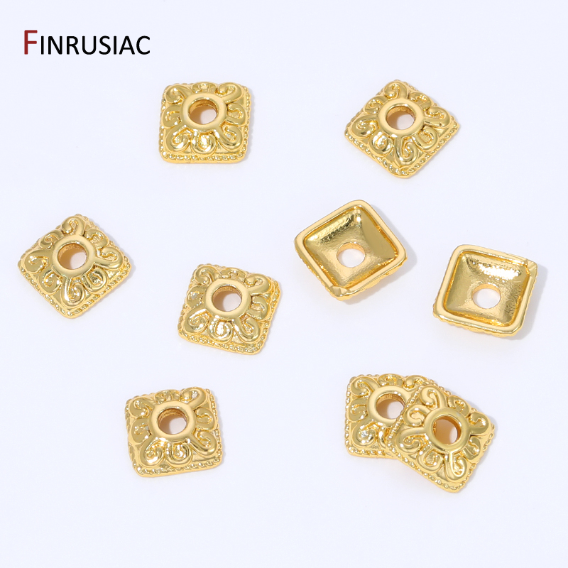 ฝาครอบลูกปัดทรงสี่เหลี่ยมชุบทอ - Bead Cap Flower บทวิจารณ์และราคา