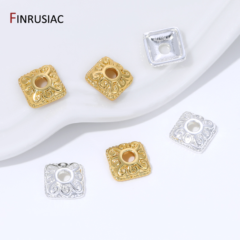 ฝาครอบลูกปัดทรงสี่เหลี่ยมชุบทอ - Bead Cap Flower บทวิจารณ์และราคา