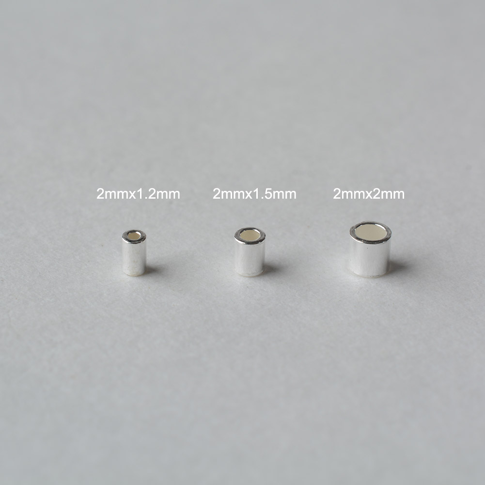 ลูกปัดจีบหลวมสีเงินสเตอร์ลิงสำ - Crimp Bead Tube บทวิจารณ์และราคา