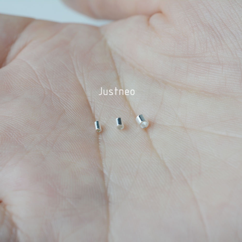 ลูกปัดจีบหลวมสีเงินสเตอร์ลิงสำ - Crimp Bead Tube บทวิจารณ์และราคา