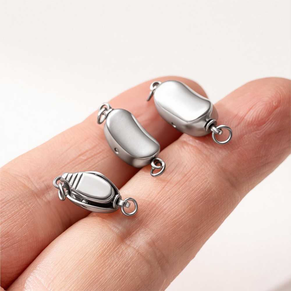 ตัวล็อคสแตนเลสแบบกด 2 ชิ้น ตัว - Jewelry Making Necklaces บทวิจารณ์และราคา