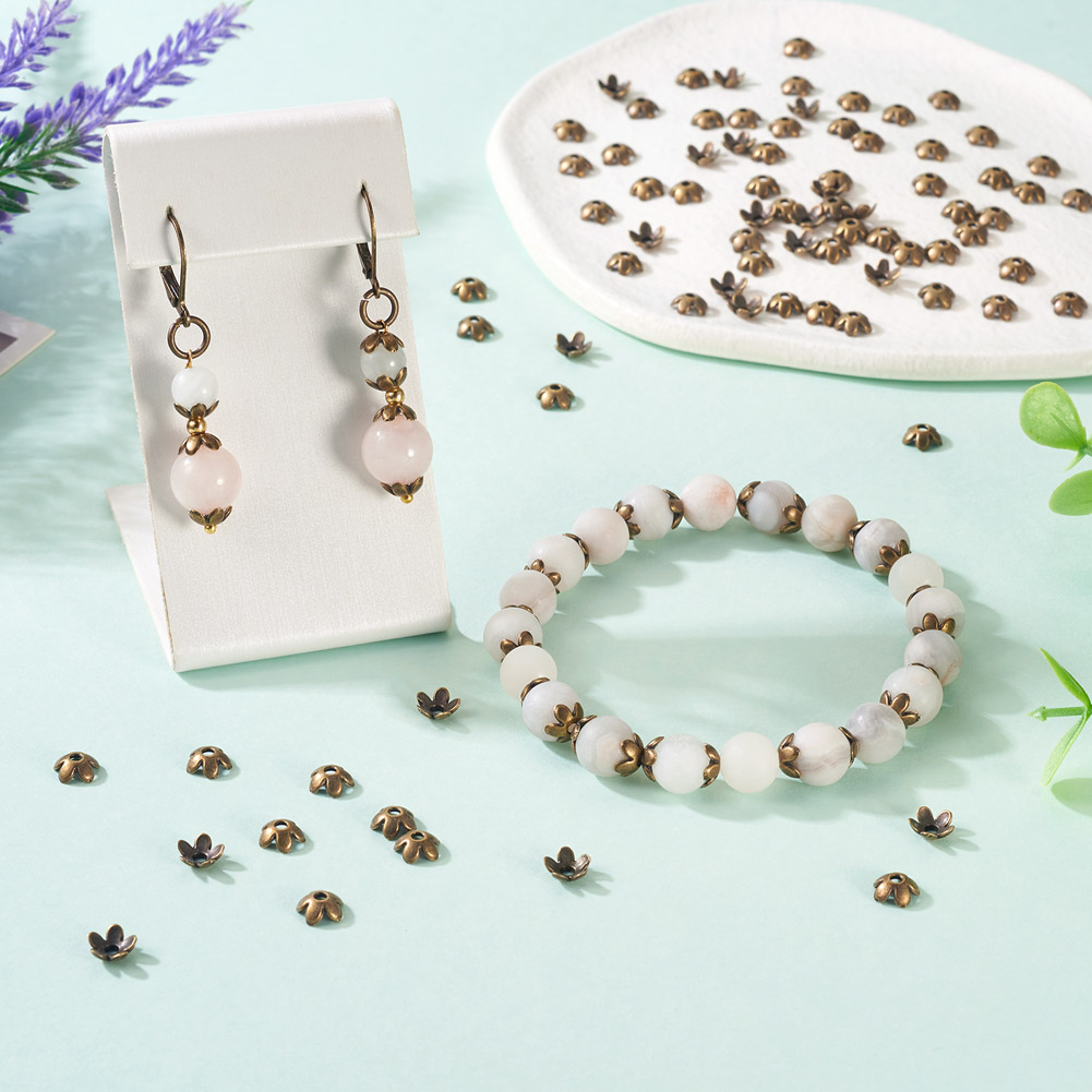 ลูกปัดโลหะผสมสีบรอนซ์โบราณแบบท - Bead Cap Flower บทวิจารณ์และราคา