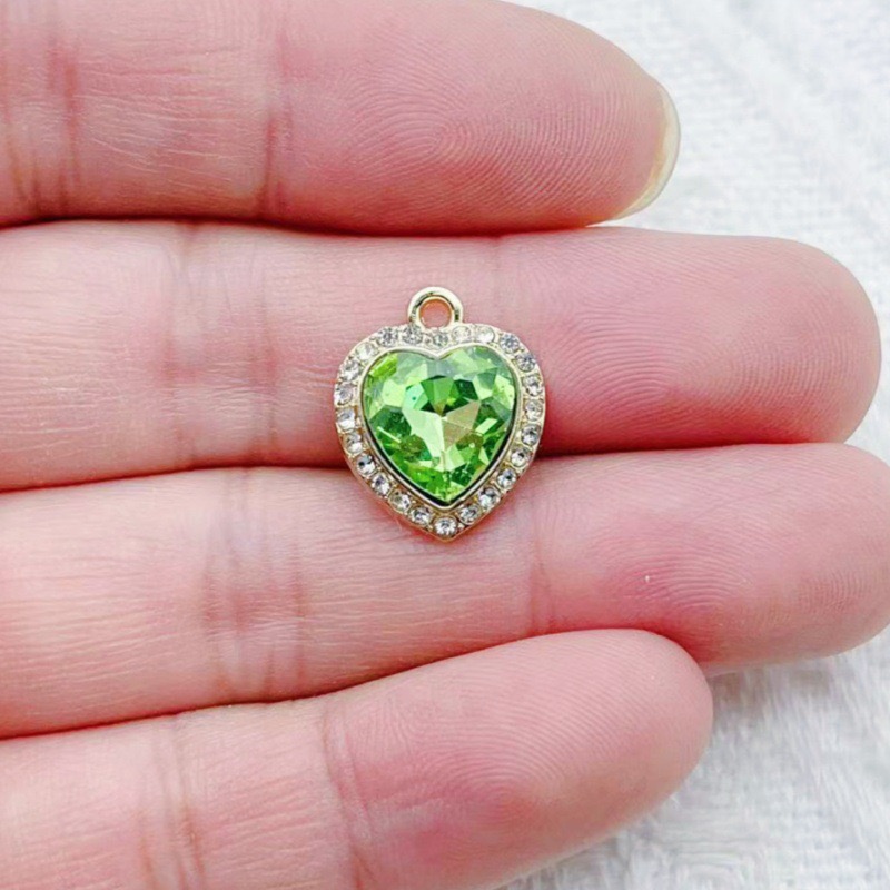 จี้รูปหัวใจฝังพลอยหลากสี 10 ชิ - Jewelry Making Necklaces บทวิจารณ์และราคา