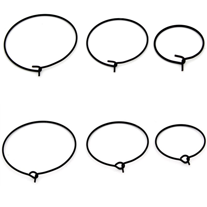 ต่างหูห่วงวงกลมสีดำสแตนเลสขนาด - Jewelry Making Hoops บทวิจารณ์และราคา