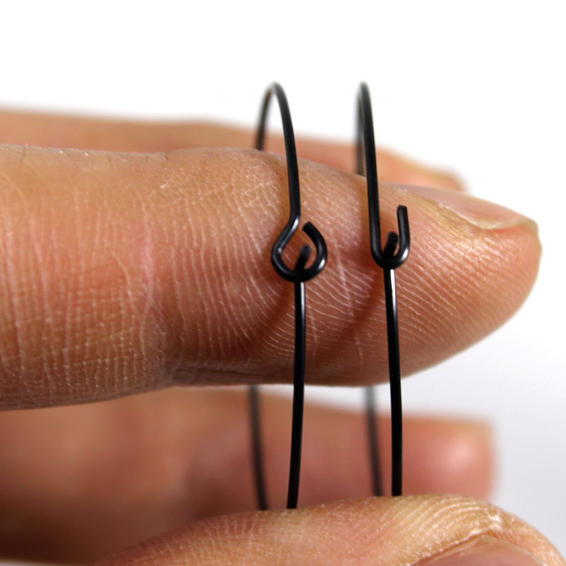 ต่างหูห่วงวงกลมสีดำสแตนเลสขนาด - Jewelry Making Hoops บทวิจารณ์และราคา