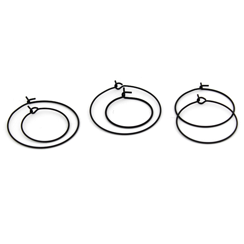 ต่างหูห่วงวงกลมสีดำสแตนเลสขนาด - Jewelry Making Hoops บทวิจารณ์และราคา
