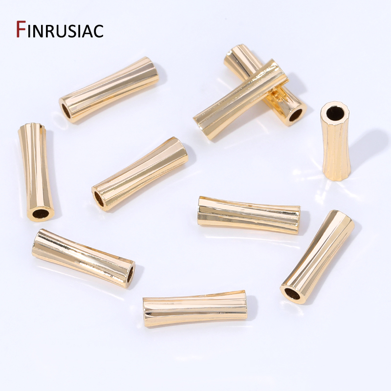 ลูกปัดทองเหลืองชุบทอง 14K ลายเ - Crimp Bead Tube บทวิจารณ์และราคา