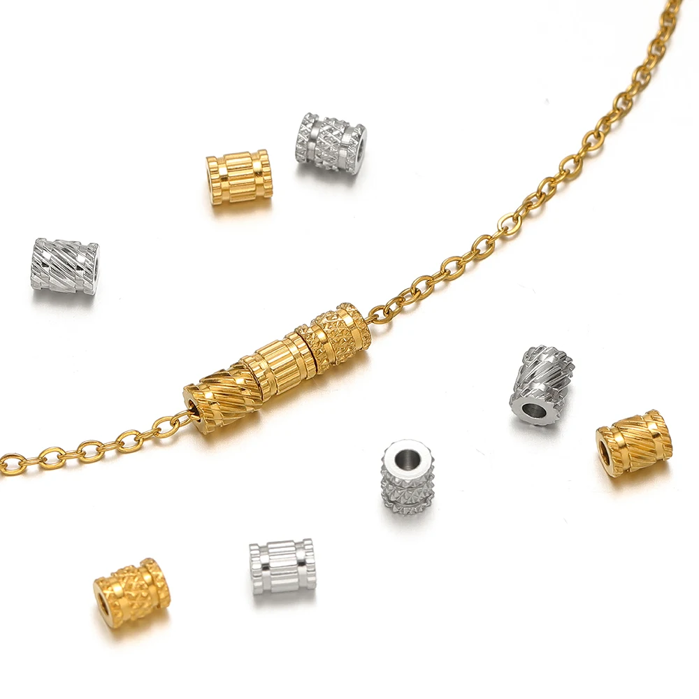 20pcs PVD สแตนเลสสตีล Big Hole - Crimp Bead Tube บทวิจารณ์และราคา