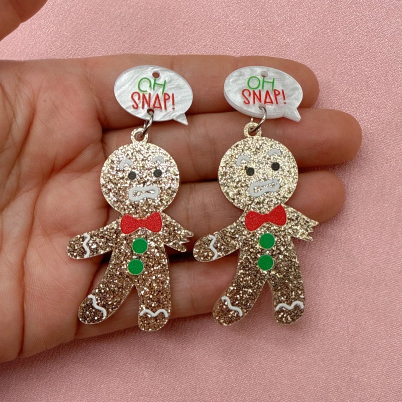 จี้รูปคนขนมปังขิงน่ารัก 10 ชิ้ - Jewelry Making Earrings บทวิจารณ์และราคา