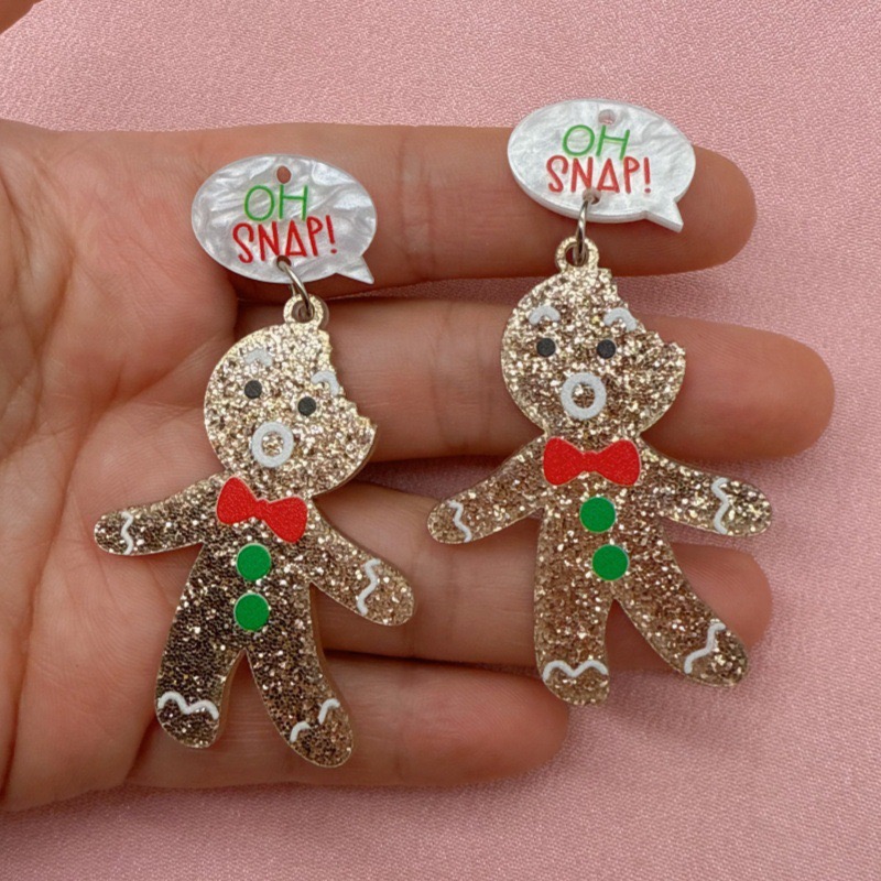 จี้รูปคนขนมปังขิงน่ารัก 10 ชิ้ - Jewelry Making Earrings บทวิจารณ์และราคา