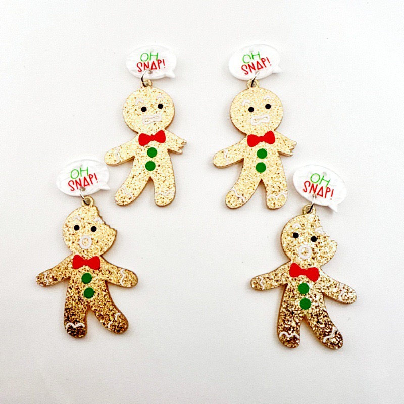 จี้รูปคนขนมปังขิงน่ารัก 10 ชิ้ - Jewelry Making Earrings บทวิจารณ์และราคา