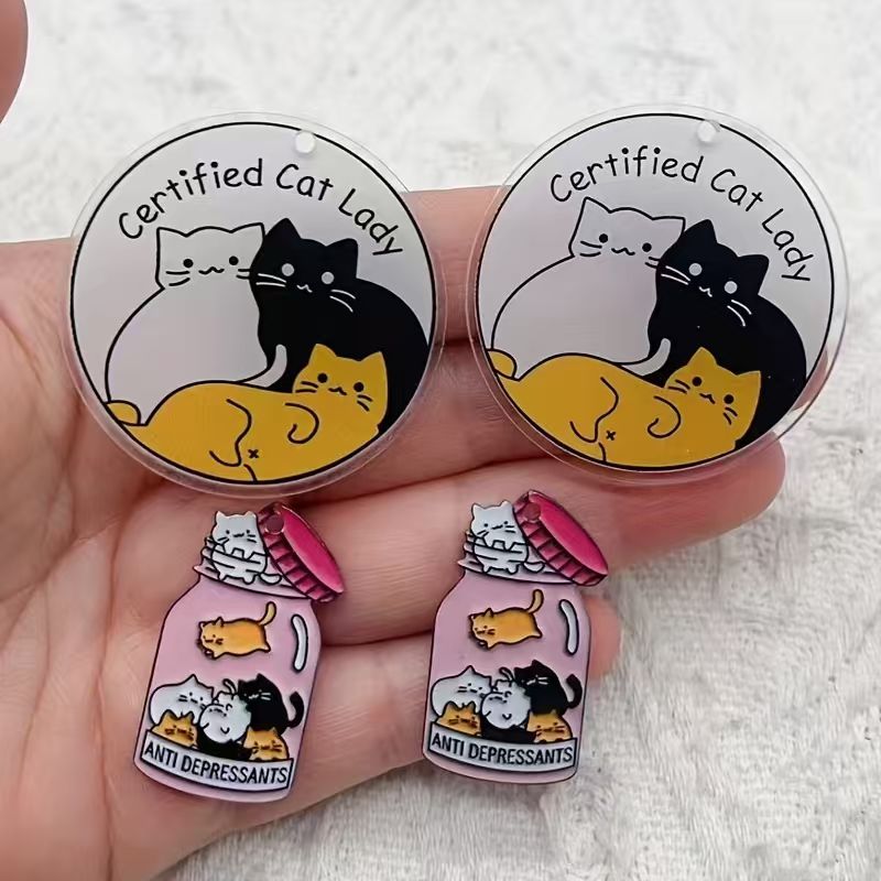 จี้อะคริลิคแมวน่ารัก 10 ชิ้น,  - Jewelry Making Earrings บทวิจารณ์และราคา