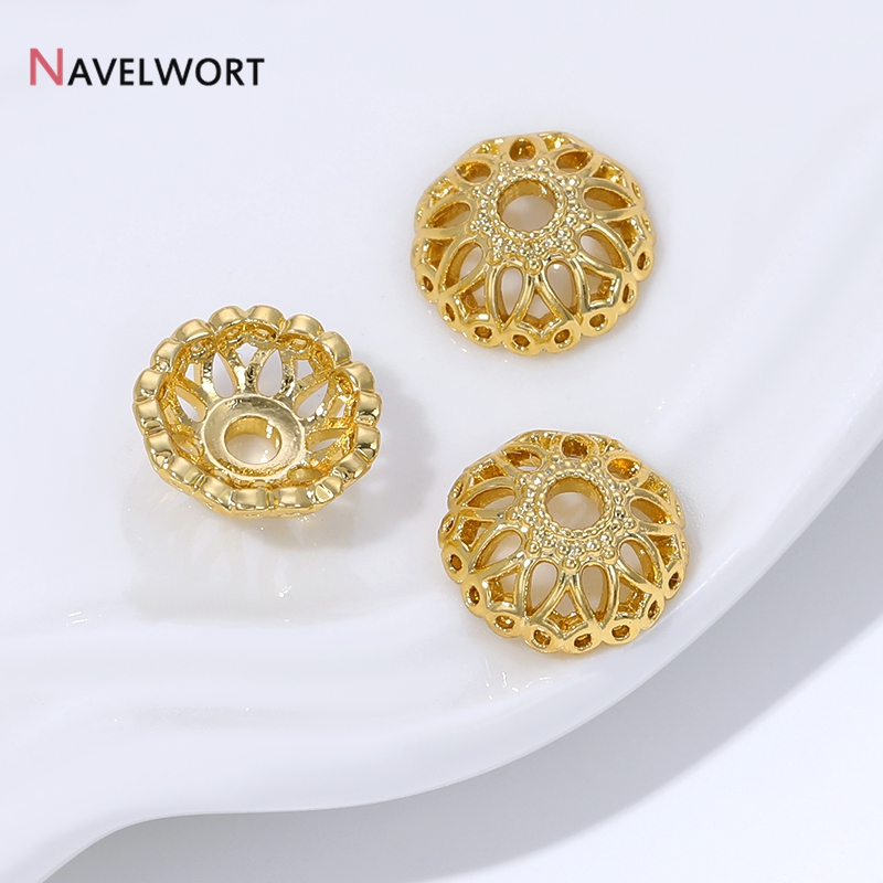 ฝาครอบลูกปัดทองเหลืองชุบทอง 18 - Bead Cap Flower บทวิจารณ์และราคา
